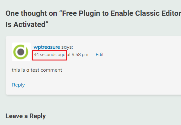 Plugin to display Time Ago instead of Post date – Just Now